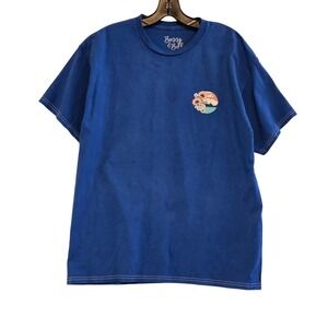 Benny & Belle Royal Blue Graphic T Shirt Women Large Sunflowers Bloom With Grace